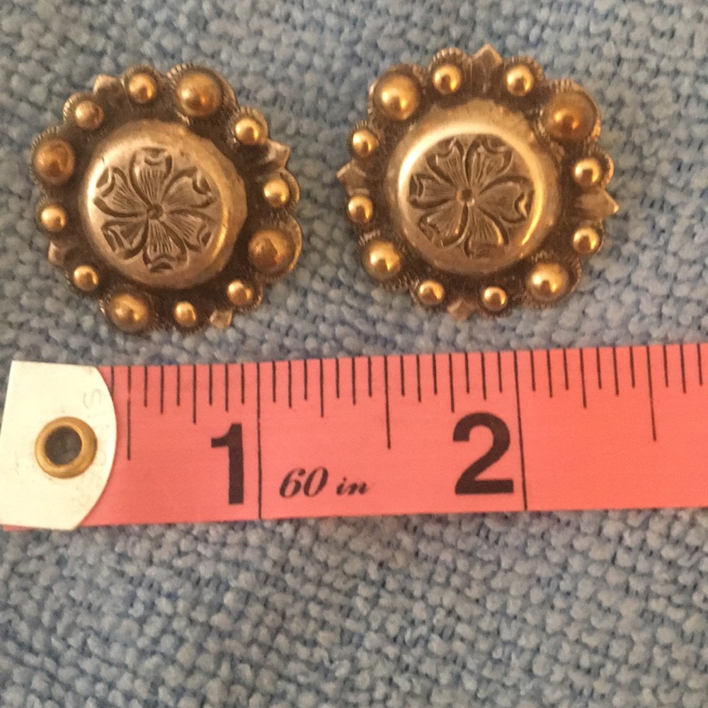 Custom made silver concho earrings